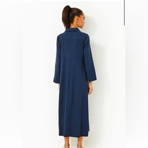 LILLY PULITZER SIMONA DRESS - LOW TIDE NAVY Large NWT - Picture 2 of 9